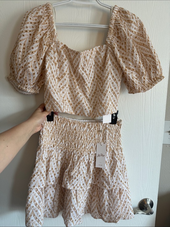 Lilly Pulitzer Dresses & Skirts - Lilly Pulitzer Cream and Tan Mini Dress Set